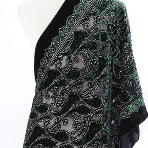 Luxury Silk Burnout Velvet Shawl Wrap Long Scarf